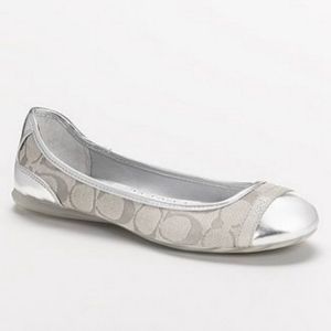 Coach Cecile Silver Flats